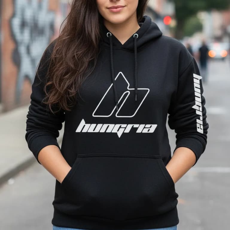 Blusa De Moletom Casaco Hungria Hip Hop Com Bolso E Capuz