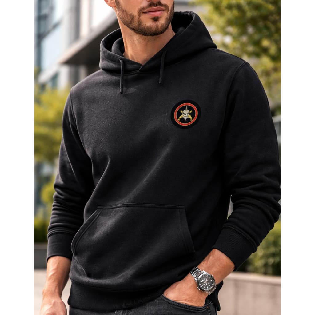 Moletom Unissex Canguru Flanelado com Capuz Blusa de Frio Estampa Bope Caveira Militar Tática
