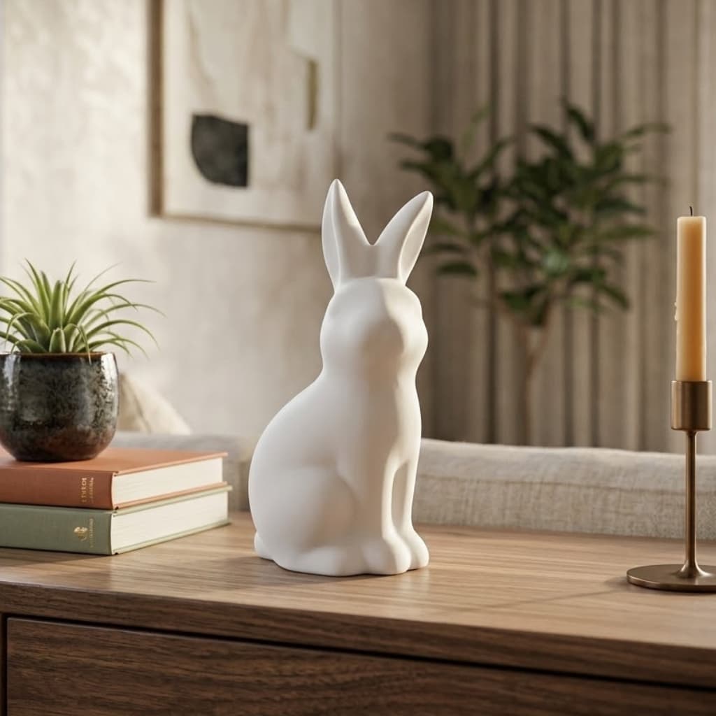 Estátua Coelho Impressão 3D Decoração Interior Diversas