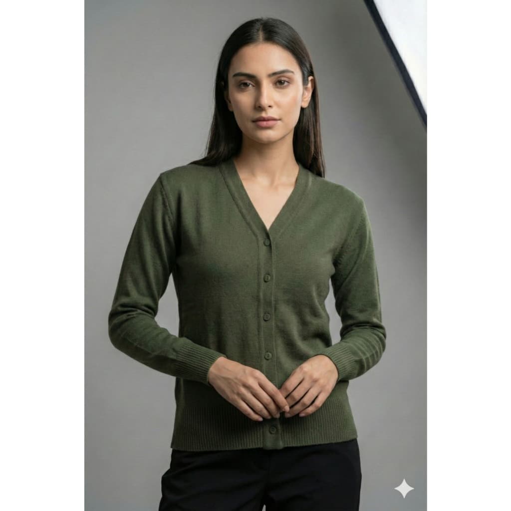 Blusa Cardigan Feminino Casaco Básico Trico Inverno Casaquinho com Botão Casual