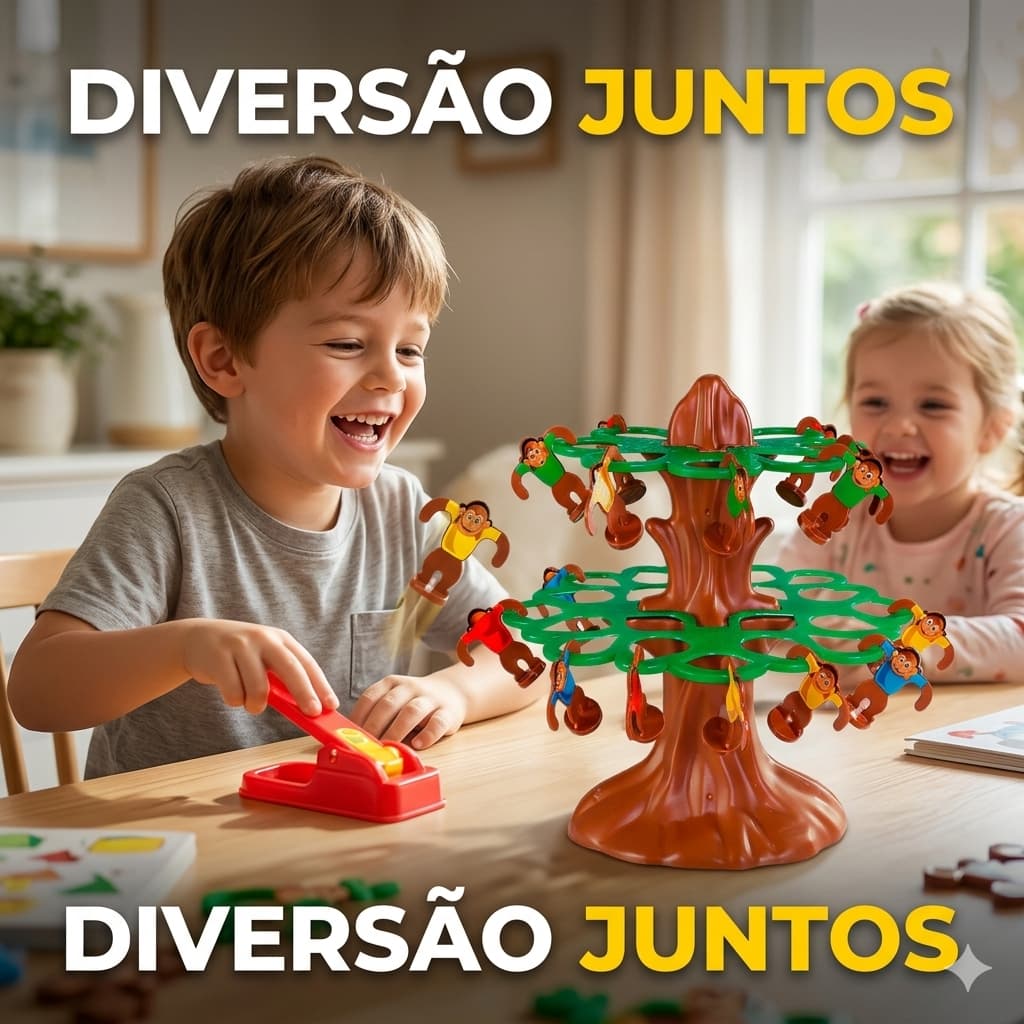 Brinquedo Pula Macaco Árvore Maluca Jogo Infantil Interativo Educativo Com Catapulta 16 Macacos Lançador Presente Crianç