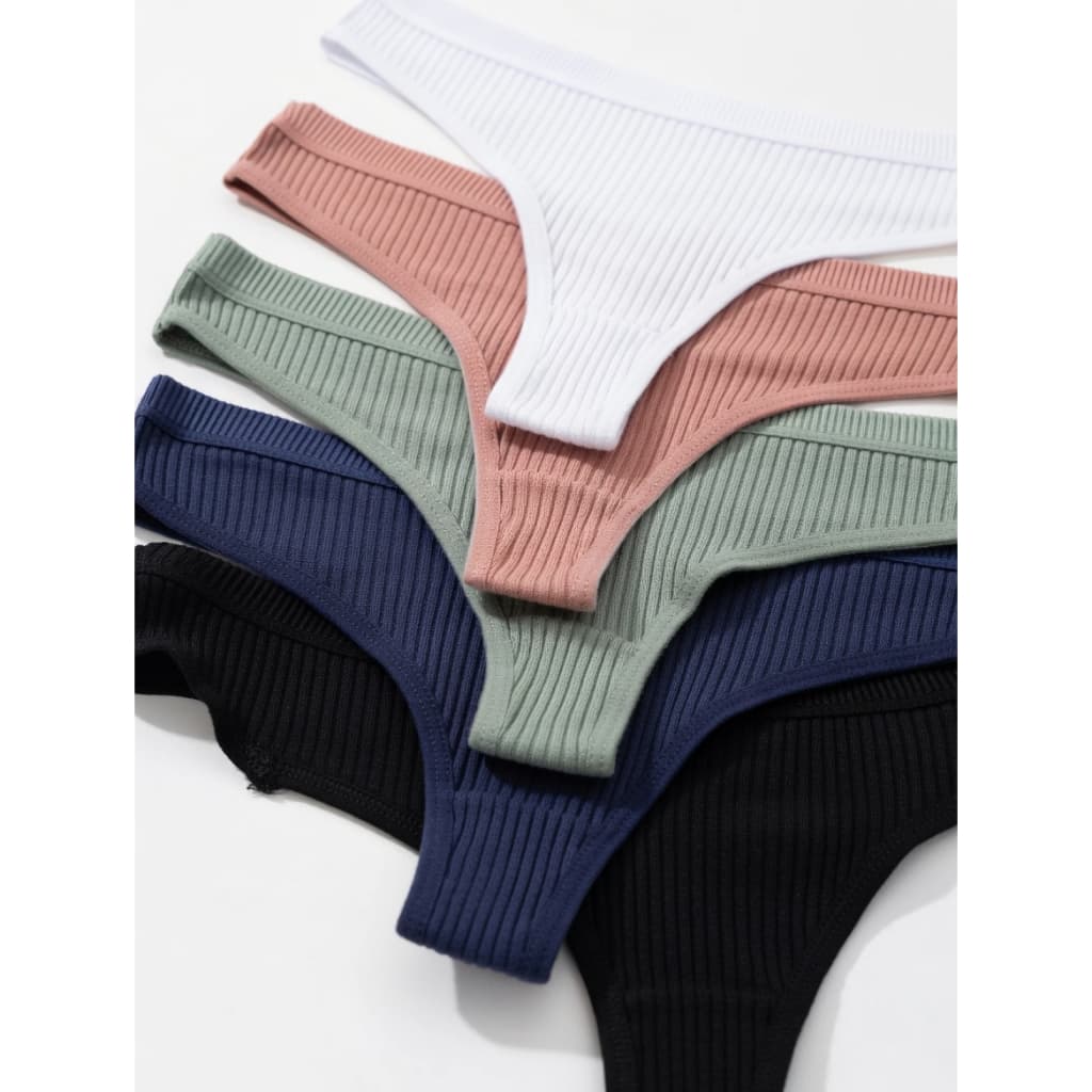 KIT 3 Calcinha Fio Canelada Sustentação Confortável Moda Feminina Tanga Canelada Empina BumBum