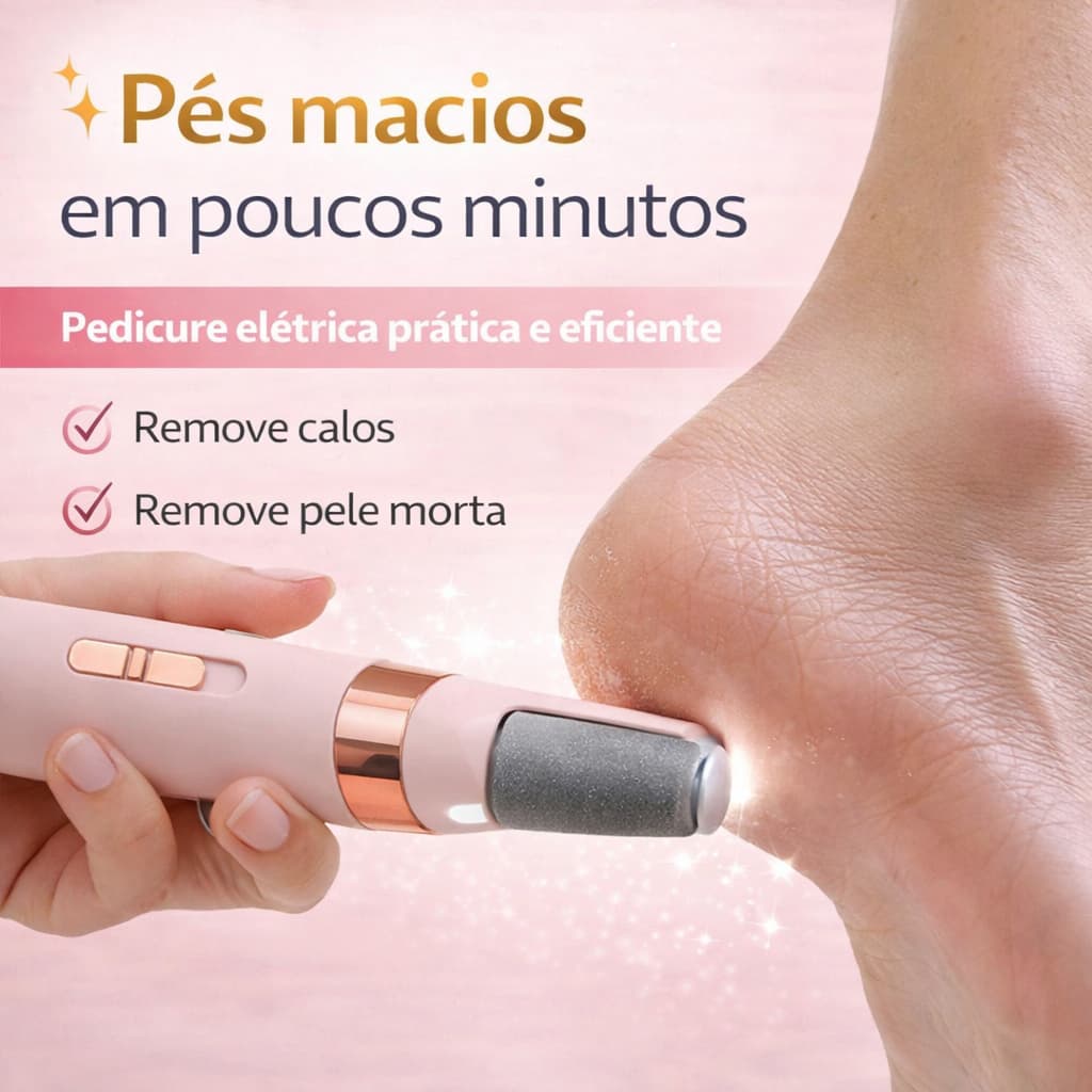 Lixa de Pé Elétrica Recarregável Bivolt à Prova D’Água Removedor de Calos Profissional