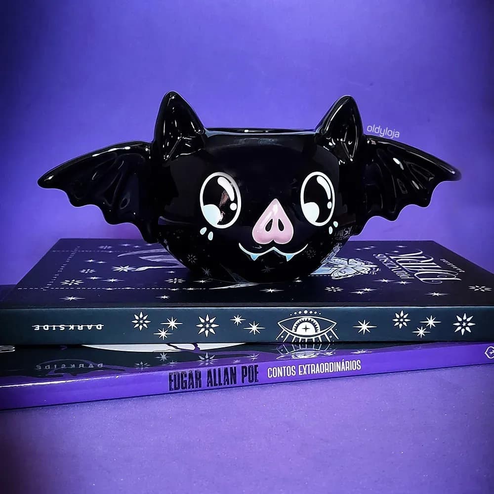 Caneca Morcego Gótica Dark Kawaii Rock Halloween Vampiro Canecas Diferentes Presente Criativo