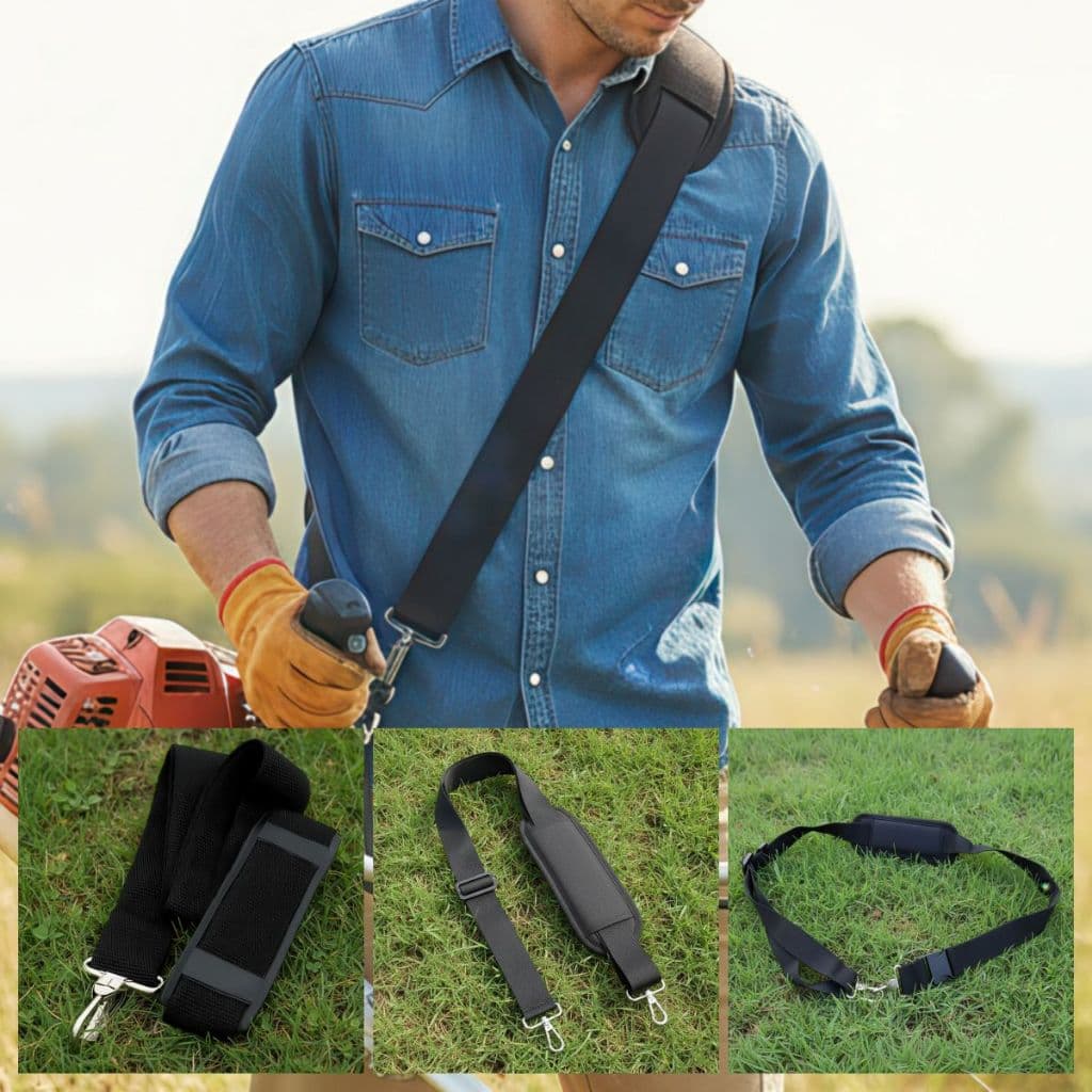 Cinto Alça De Ombro Roçadeira Cortador Aparador Grama Suporte Lateral Universal 42cc 63cc 75cc