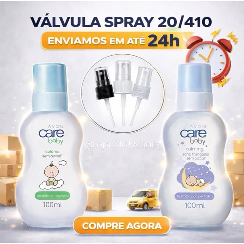 VÁLVULA SPRAY 20/410 – COMPATÍVEL COM REFIL NATURA E COLÔNIA BABY CARR AVON | KIT COM 3/6/12 UNIDADES – ENVIO EM 24H