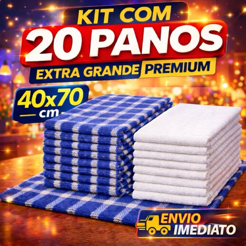 Pano de Chão Grande Profissional 70x40 Algodão Alta Absorção