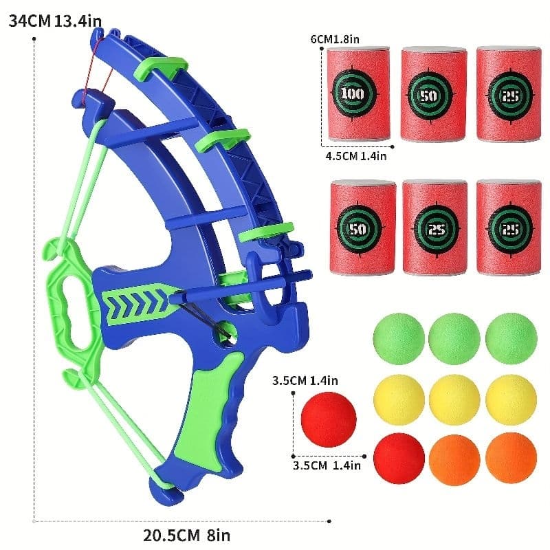 brinquedo Arco e flecha Lançador De Bolinhas Macias Soft Ball Shot + Alvos