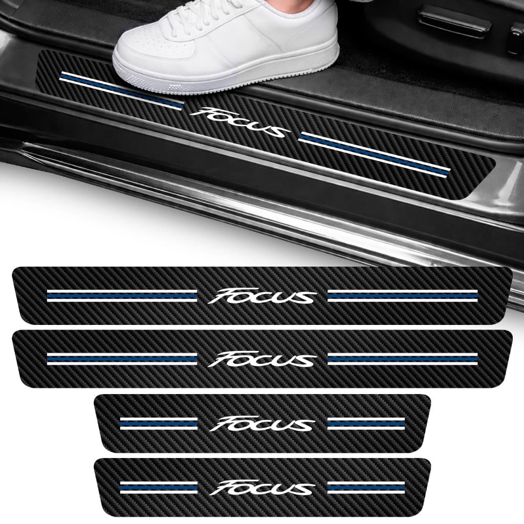 Kit Soleira Vinil Adesivo Proteção Focus 4 Portas Carro