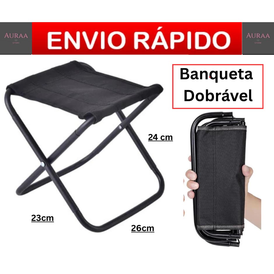 Banqueta Banco Banquinho Cadeira Dobrável Para Camping Piquenique Praia E Pesca Ao Ar Livre Portátil 120KGk