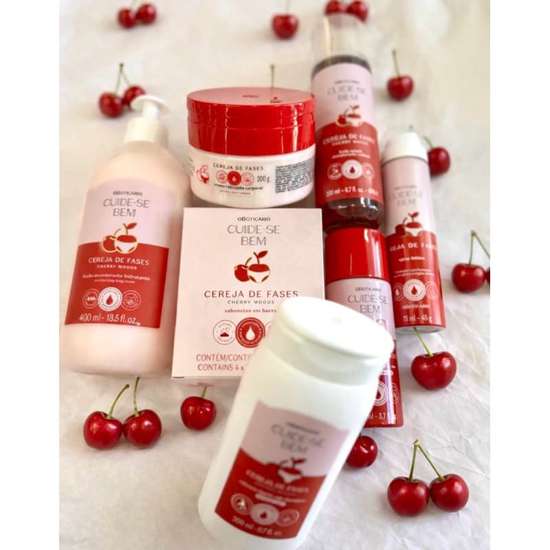 Combo Cuide-se Bem Cereja De Fases: Creme Relaxante 200g + Spray Íntimo 75ml +Óleo Térmico 110ml