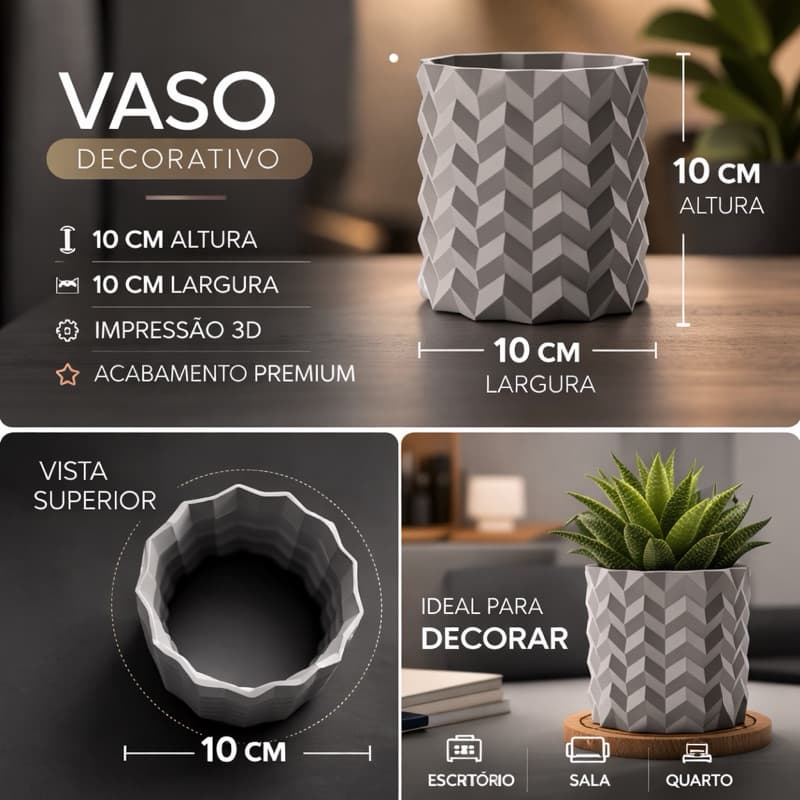 Vaso Decorativo geometrico, Escritório e Decoração