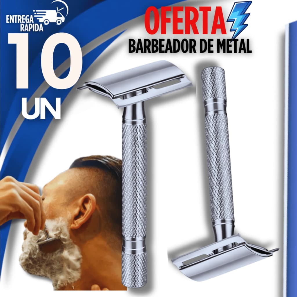 Conjunto Aparelho De Barbeador Metal Articulado Clássico Manual Retrô Barbeador Qualidade Utilidade