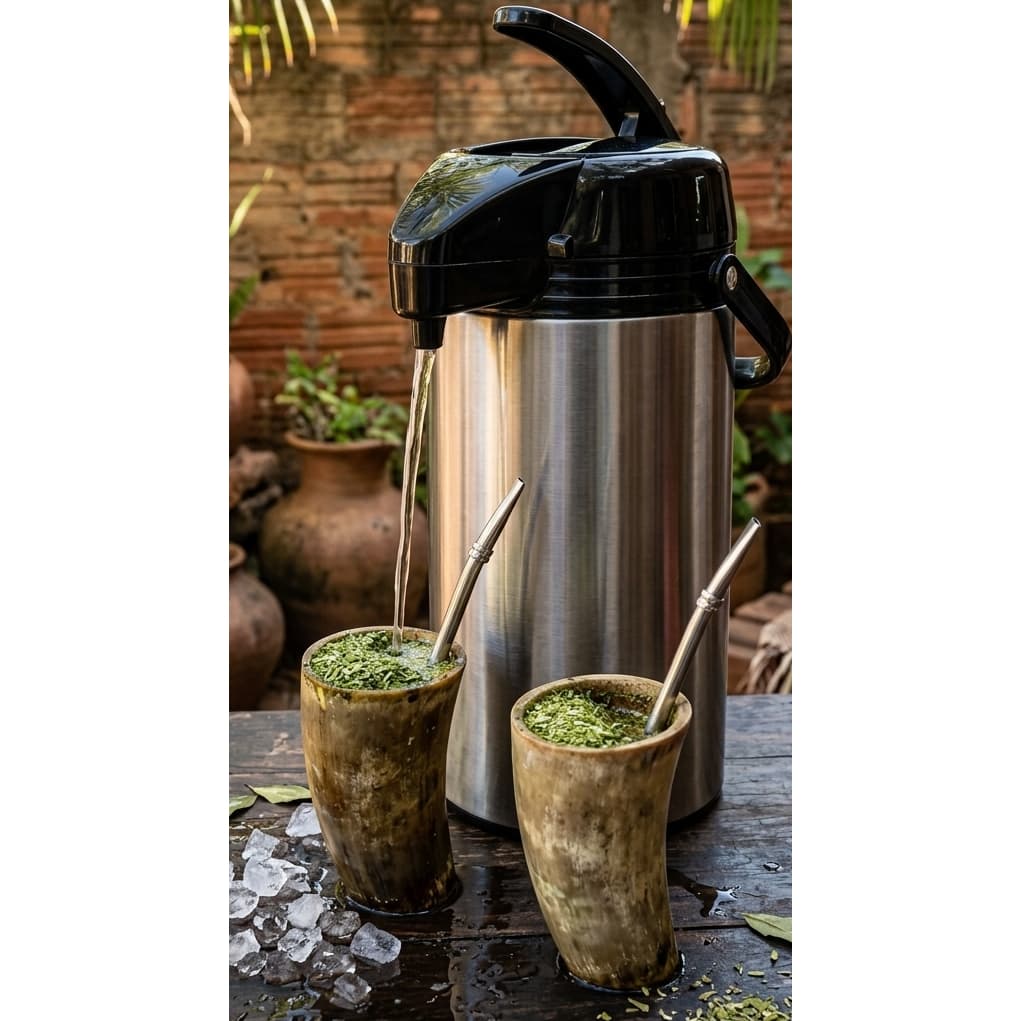 GARRAFA TERMICA DE 1,9 LITROS INOX PARA BEBIDA DE CHIMARRÃO A TERERÉ