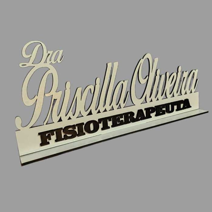 Placa Personalizada Nome e Profissão MDF 3D - 30x13cm (Várias Cores)