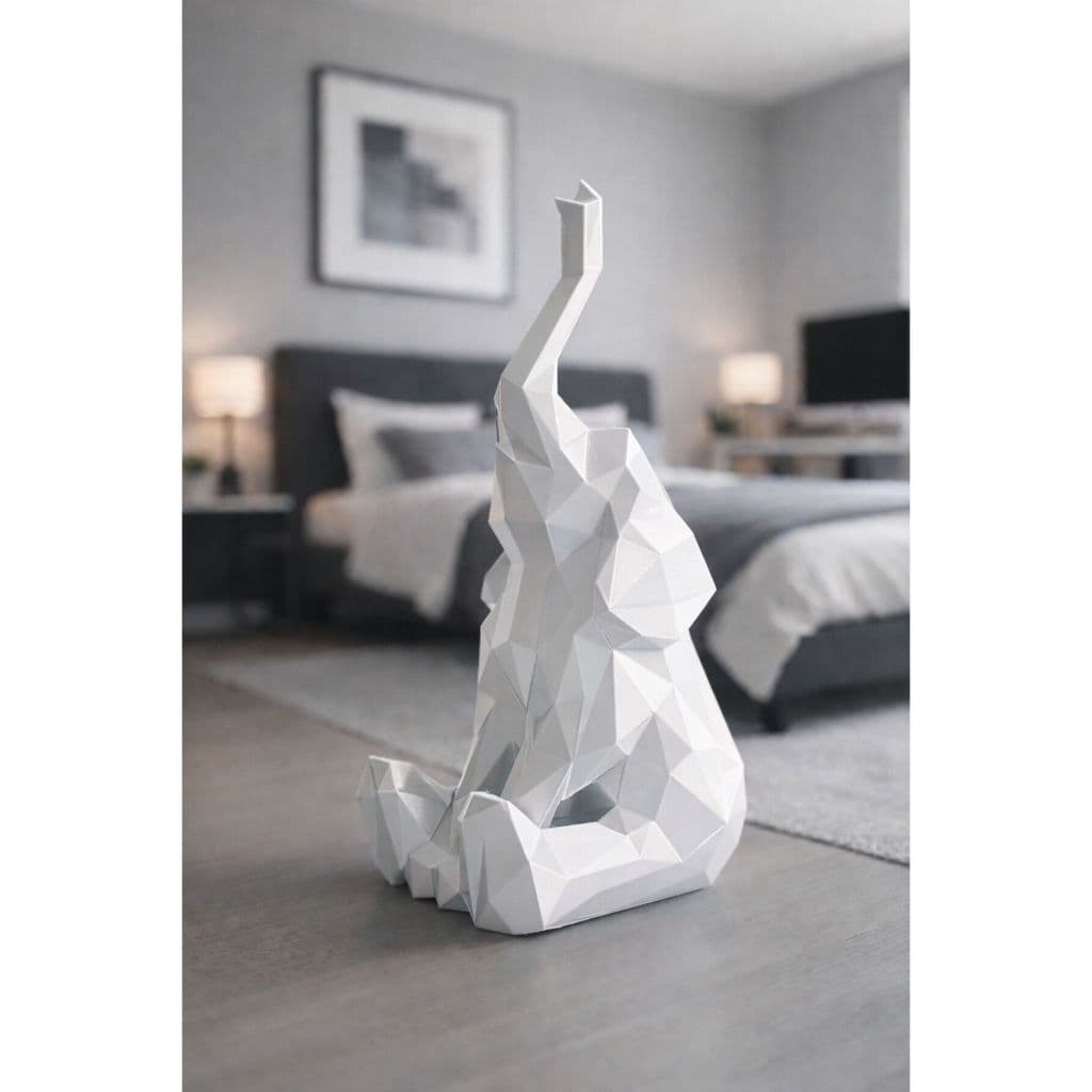 Elefante Decorativo Minimalista Geométrico | Escultura Moderna para Sala e Escritório | Estatueta Elefante da Sorte