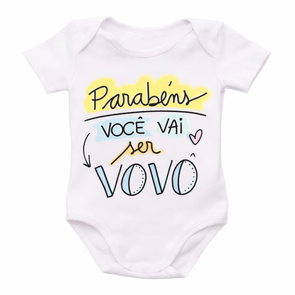 Body Bebê RN Parabéns Você Vai Ser Vovô Revelação Gravidez Presente Anúncio Família Revelação RN ÚNI
