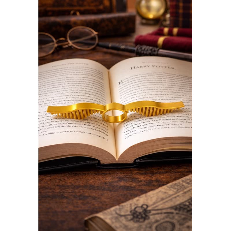 Suporte de Livro Pomo de Ouro Harry Potter Marcador Decorativo Porta Página
