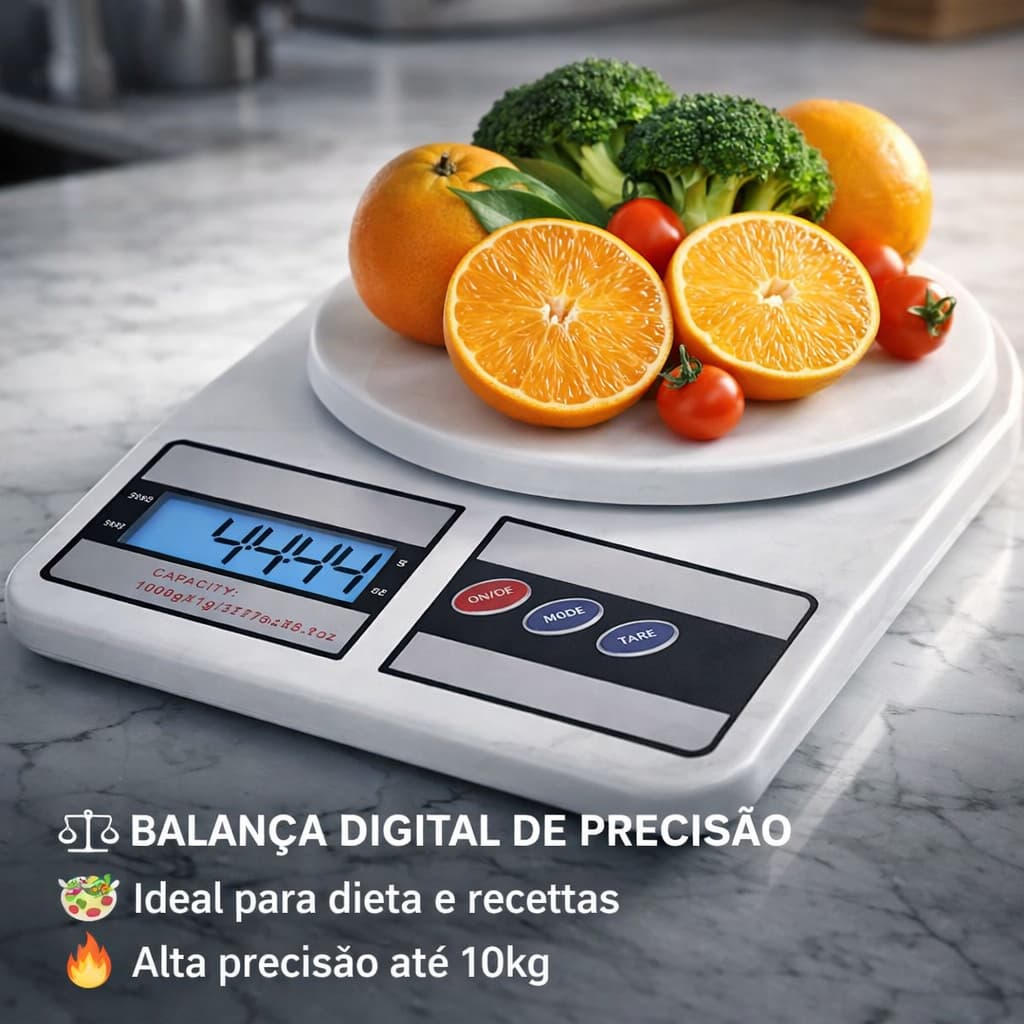 Balança de Alta Precisão de Cozinha Uso Domestico Eletronica Capacidade máxima 10 kg
