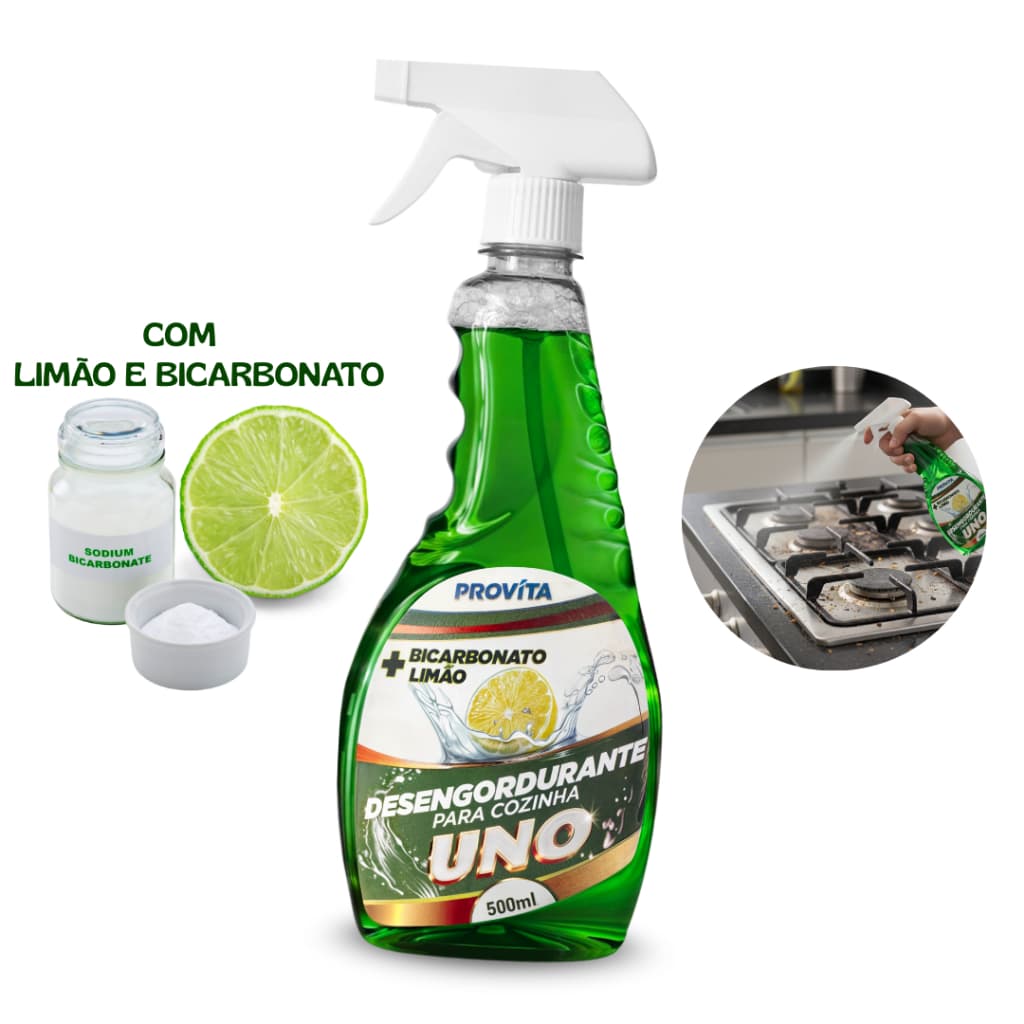 Desengordurante Multiuso para Cozinha Provita 500ml Com Bicarbonato e Limão