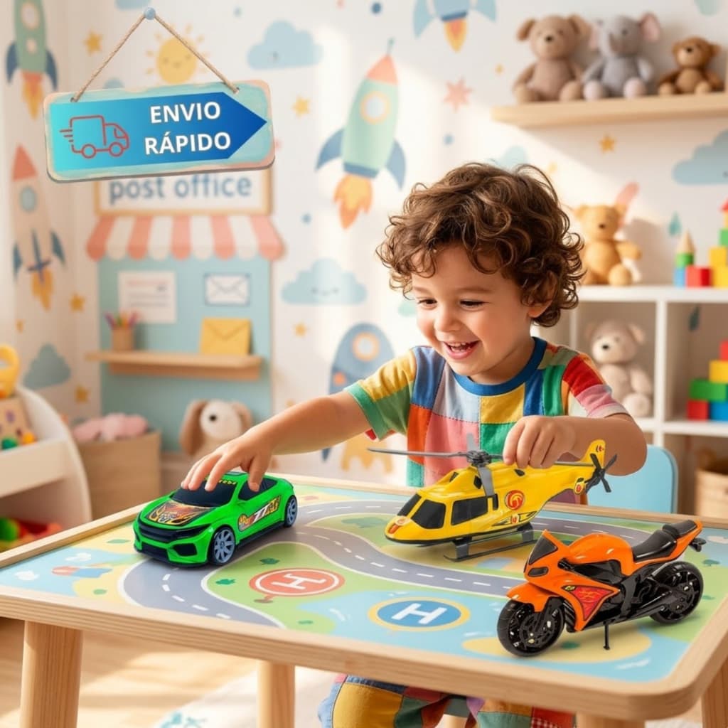 Carrinho Moto Helicóptero Brinquedos De Menino Carro Brinquedos Infantil Motinha
