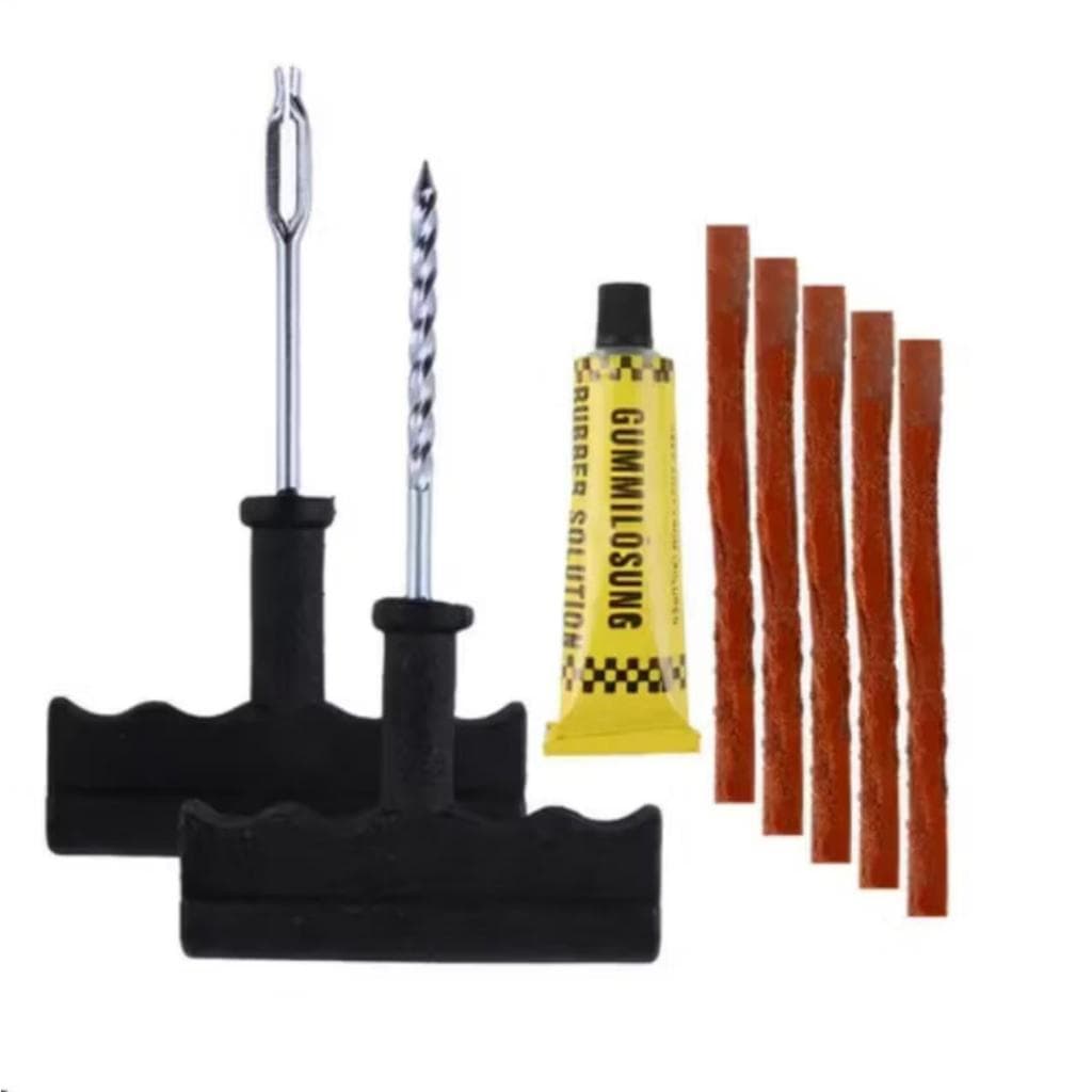 Kit Viagem Reparo Pneu Furado 6 Peças Carro Moto