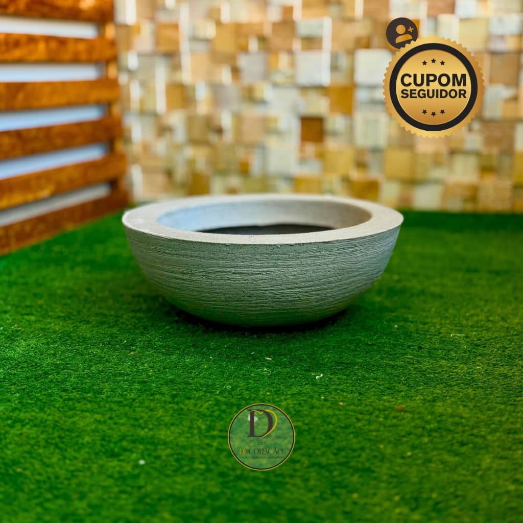 Vaso de Planta Bacia PP em Polietileno Escovada Ideal para Suculentas Sala Jardim Varanda