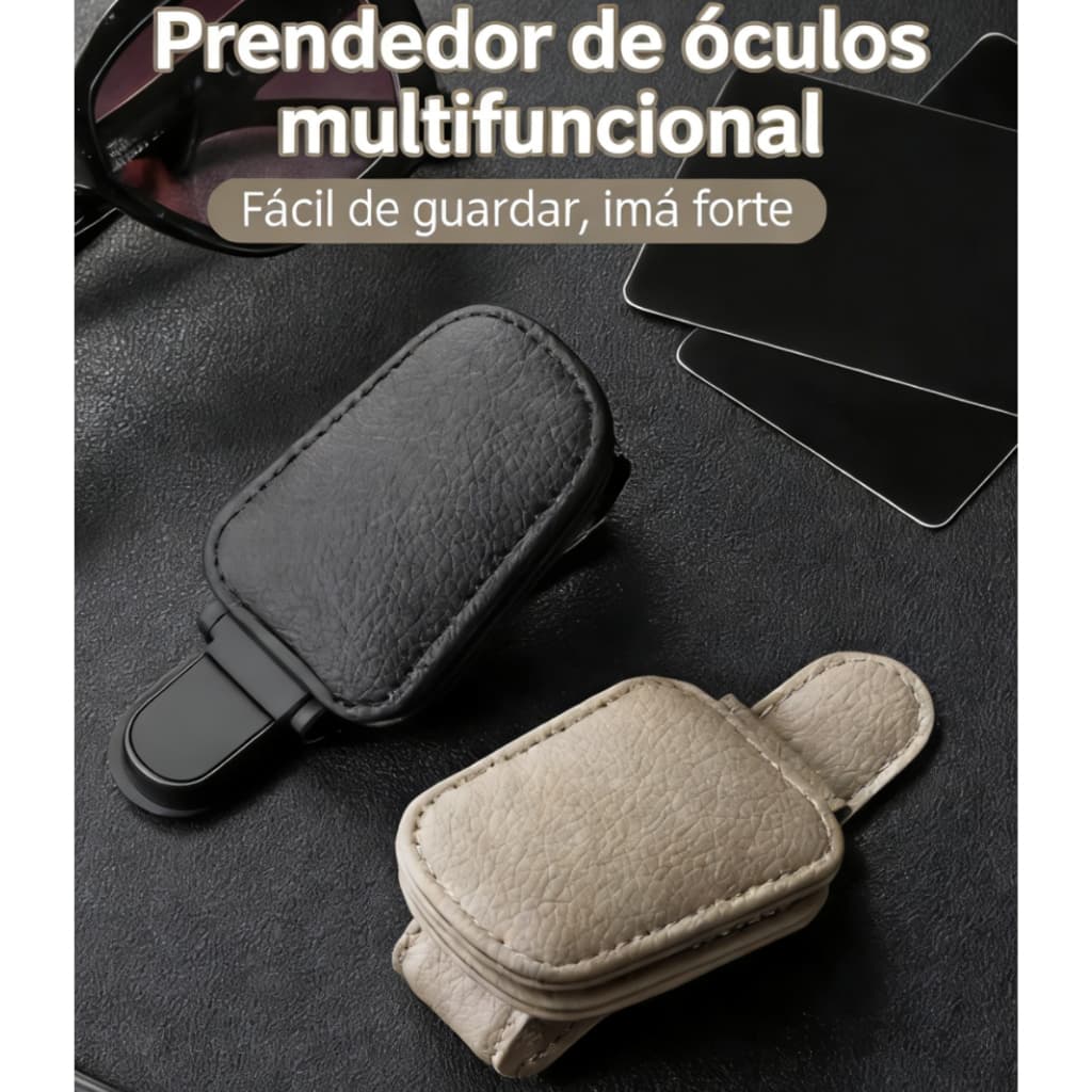 Caixa de armazenamento de óculos de carro, viseira solar, clipe de armazenamento multifuncional