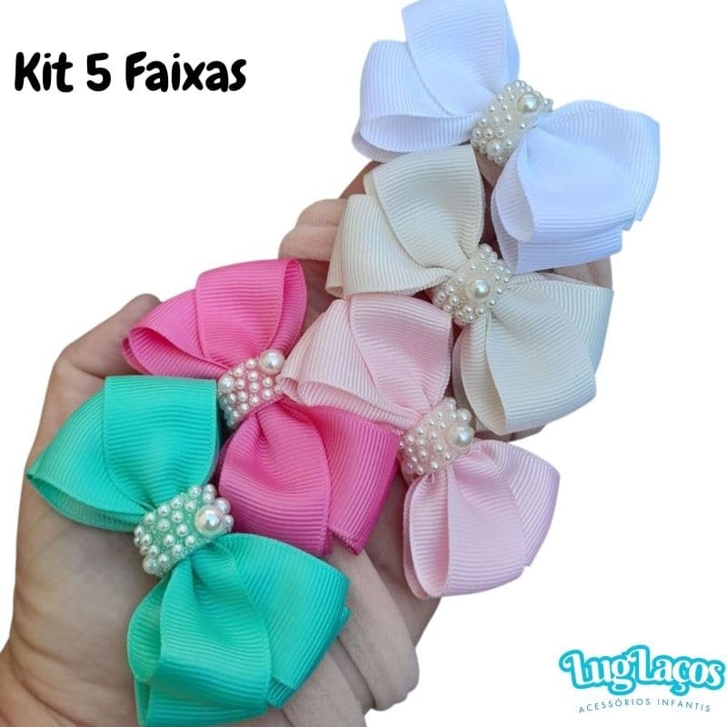 Kit Faixas Bebê Menina Faixa Infantil Macia Meia de Seda Primeiros Lacinhos