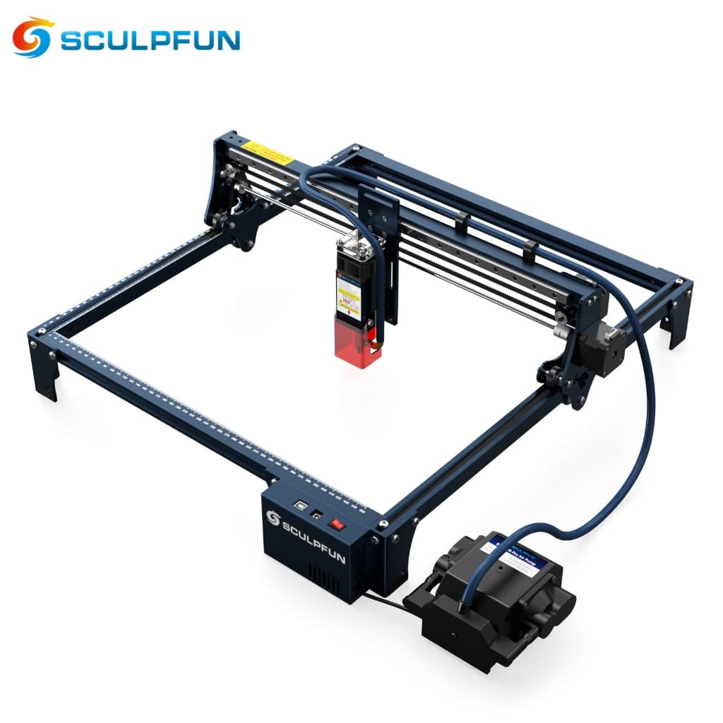 SCULPFUN S30 Pro 10W Gravadora a Laser Automática com Assistência de ar Para Gravação em Madeira e Metal
