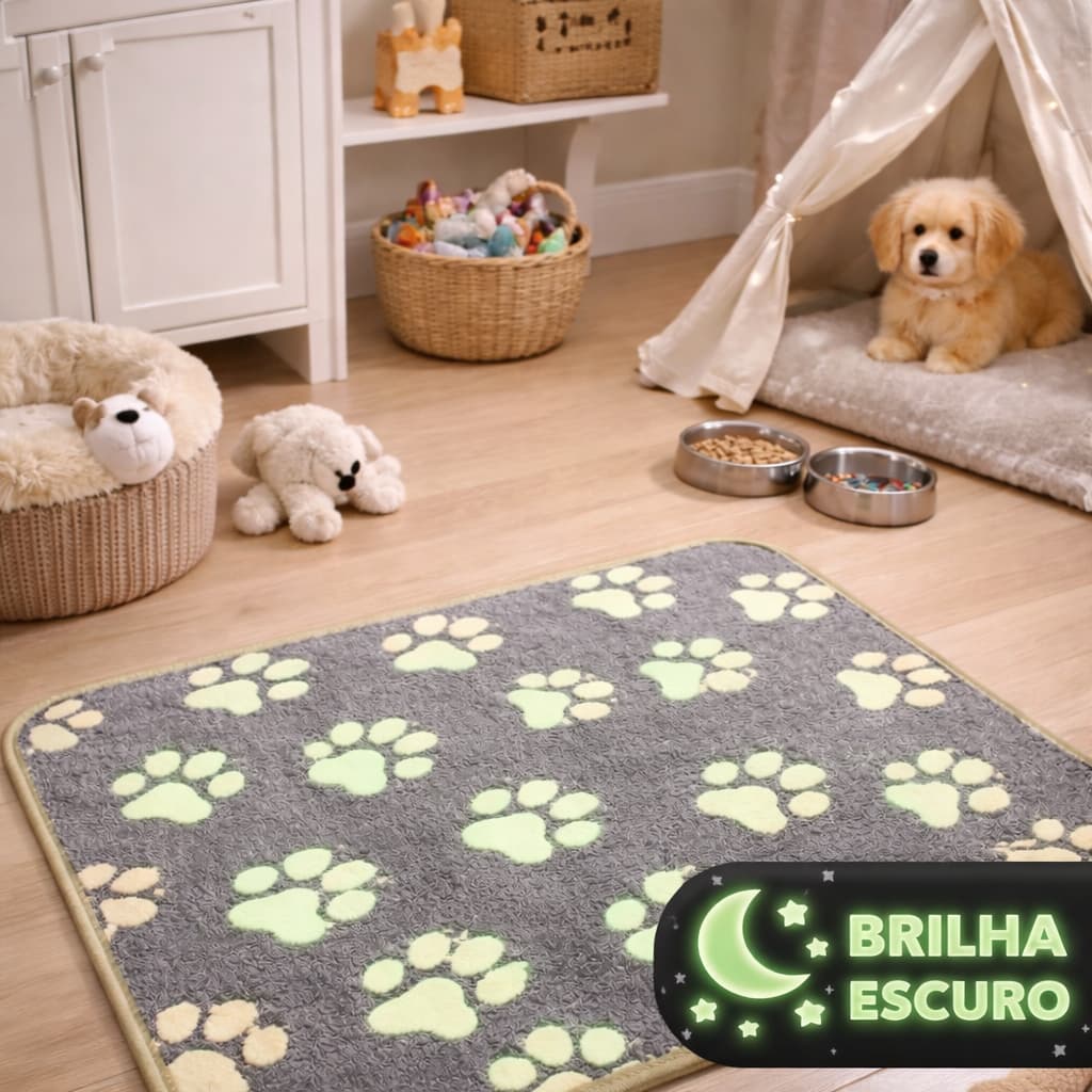Tapete Infantil Glow Brilha no Escuro Antiderrapante Macio Lavável Quarto Menino Menina