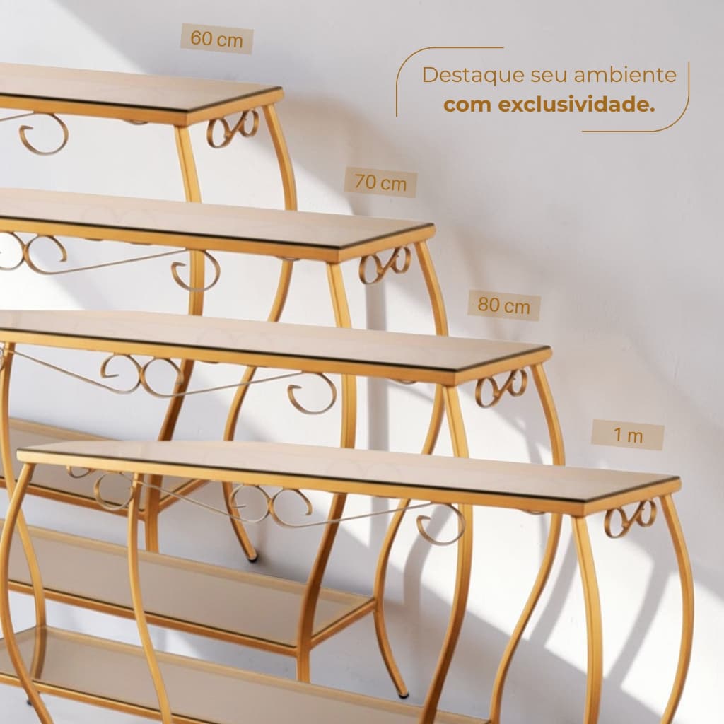 Aparador Prateleira de Ferro Duplo Decorações Sala Móveis Cantinho Café Interiores Quarto Escritório