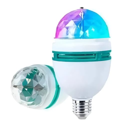 Lâmpada Led Balada Rotativo Luz Colorida Rgb Bivolt 127/220v