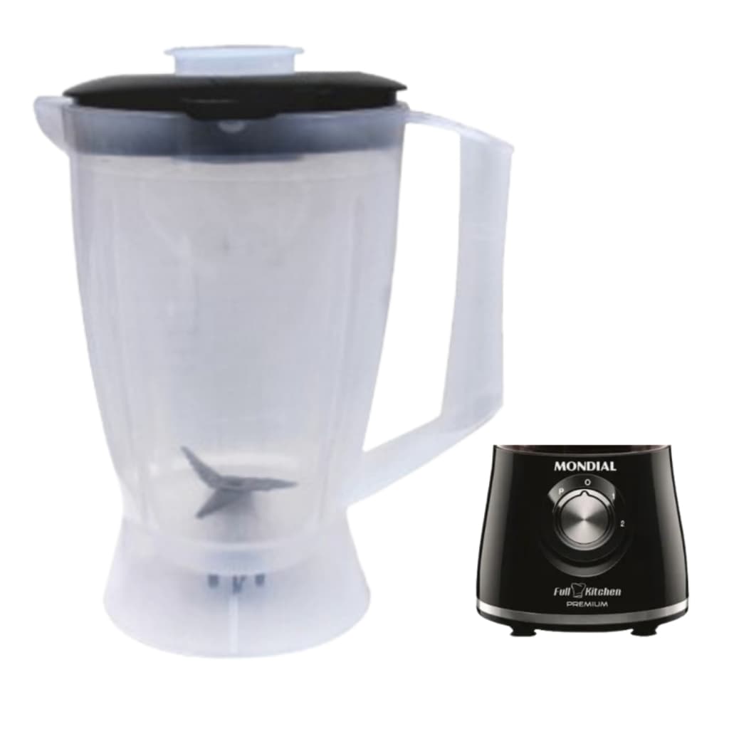 Copo para Liquidificador Compatível com Mondial Full Kitchen Premium MM1701 Micromax Preto Translucido
