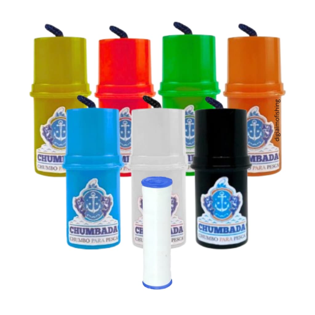 Kit Porta Elástico + Elastricot 150m Chumbada Oficial Suporte Amarra Segura Isca Pesca de Praia