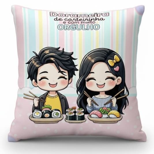Almofada Dorameira 30x30cm Presente Criativo K-drama K-pop para Fã de Dorama Namorada Decoração Geek