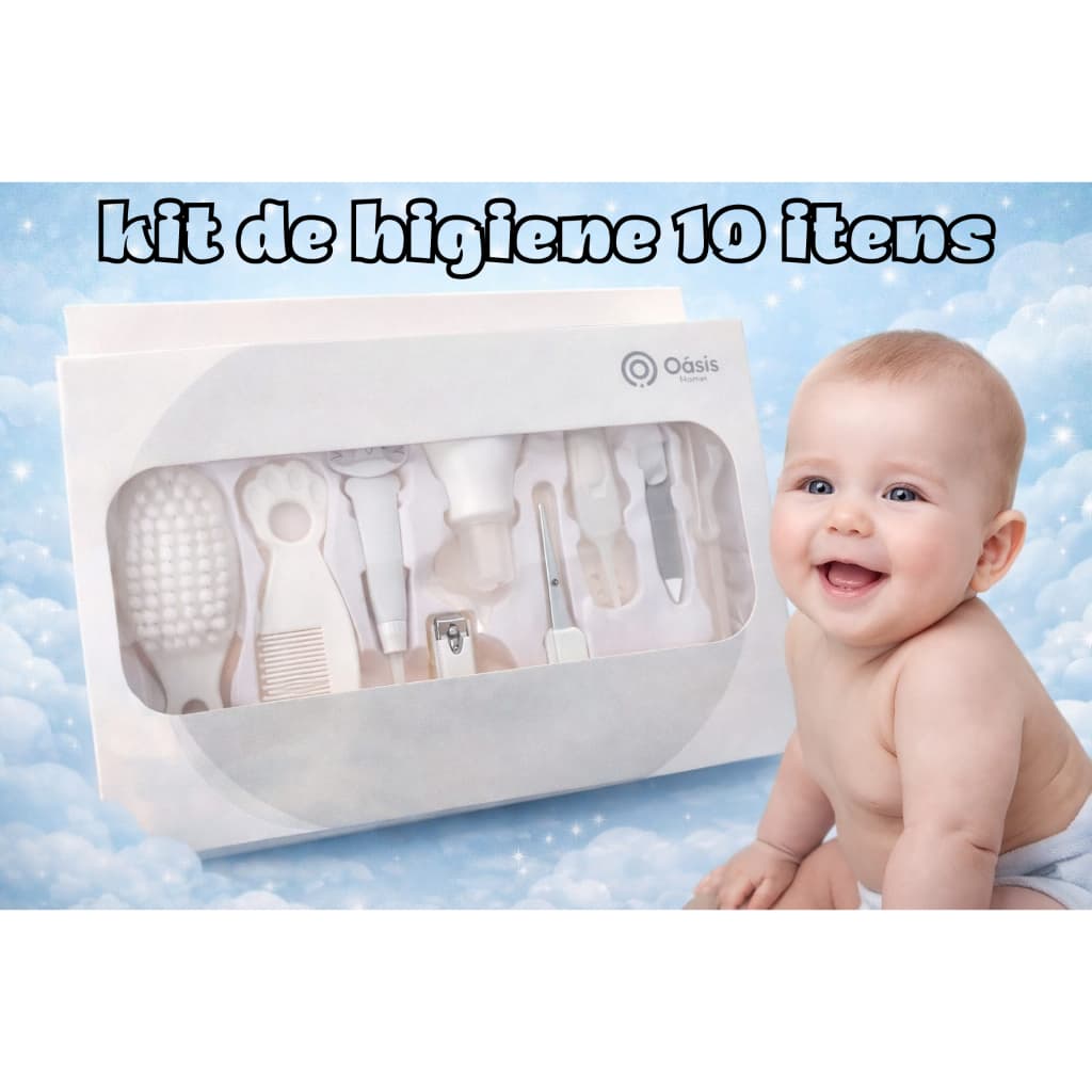 kit de higiene  completo para bebê - Cortador de unha, tesoura, pente, escova de cabelo- Kit 10 itens