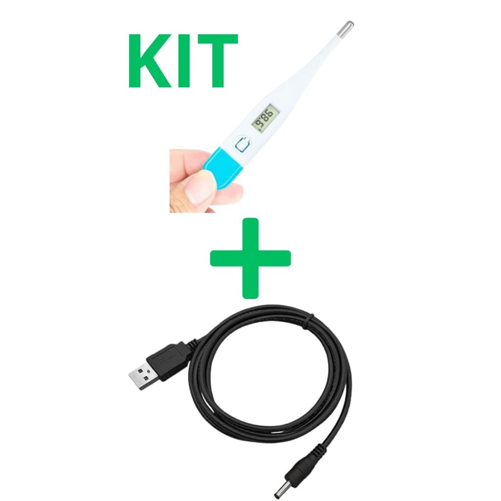 Kit Termometro Digital Clinico+ Cabo Usb Para Nebulizador g-tech