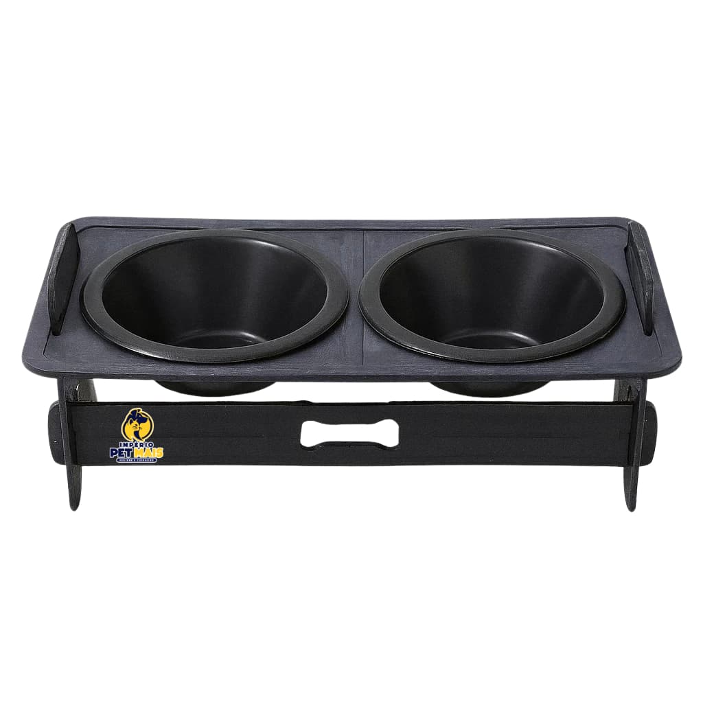 Suporte Duplo Elevado Comedouro Bebedouro Alimentador Pet Cachorro Gato Comedor Tigelas Removíveis de Plástico