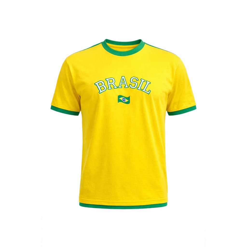 Camiseta Brasil Masculina 100% Algodão Modelo Oficial