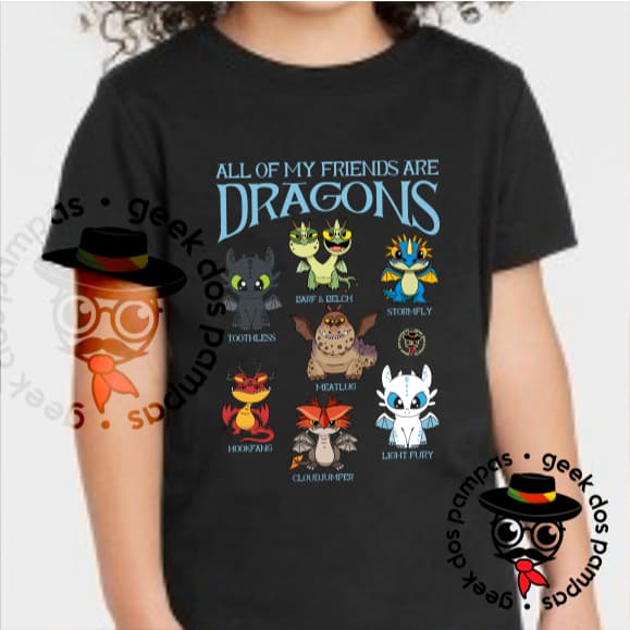 Camiseta Dragão Banguela e Amigos Unissex ou Baby Look e Infantil