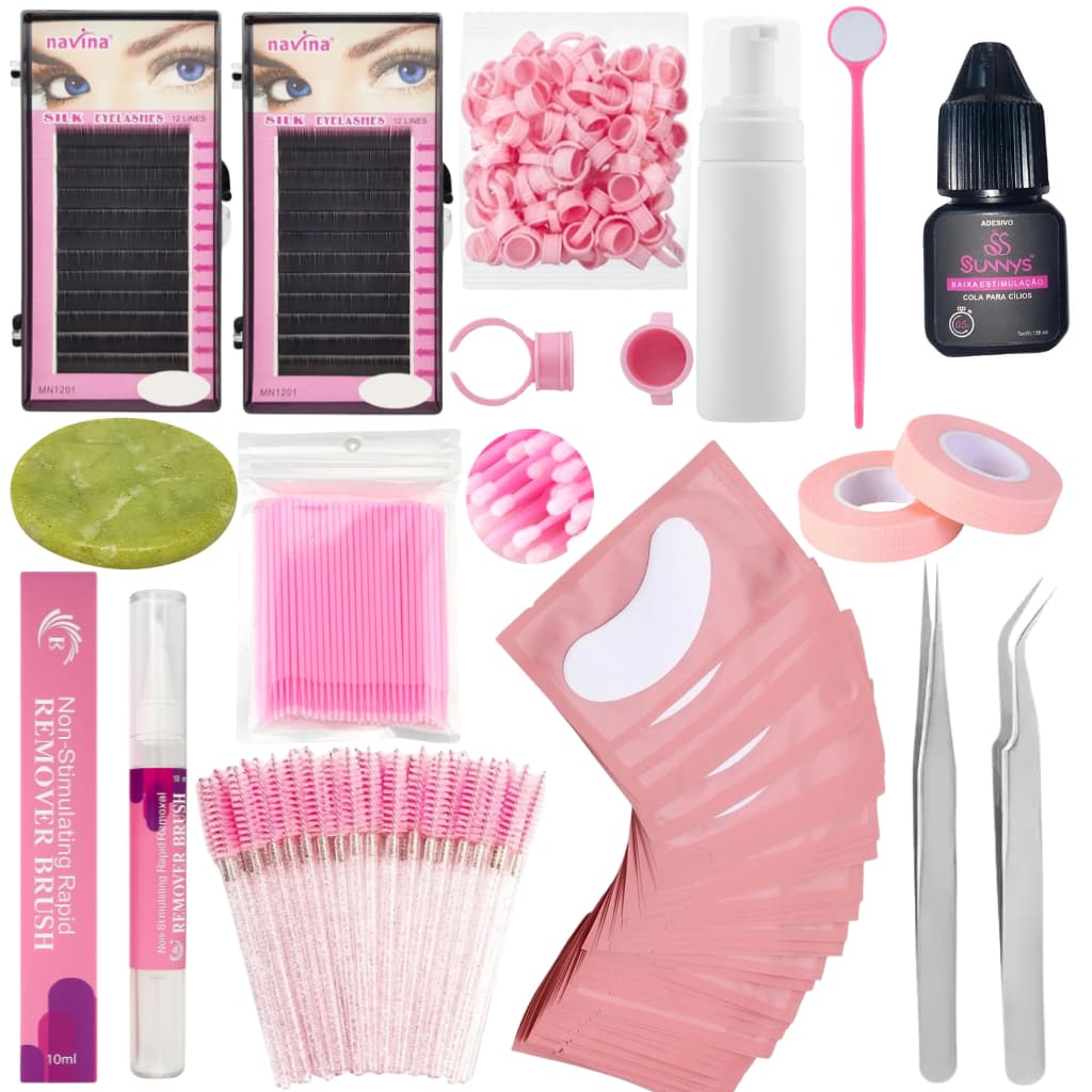 Kit Completo Iniciante Para Extensão e Alongamento De Cílios Iniciante e Profissional