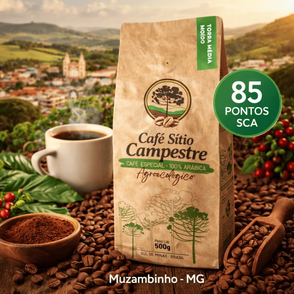 Café Premium 500g 100% Arábica Torrado Moído Sul de Minas Especial Gourmet Torra Média 85 Pontos