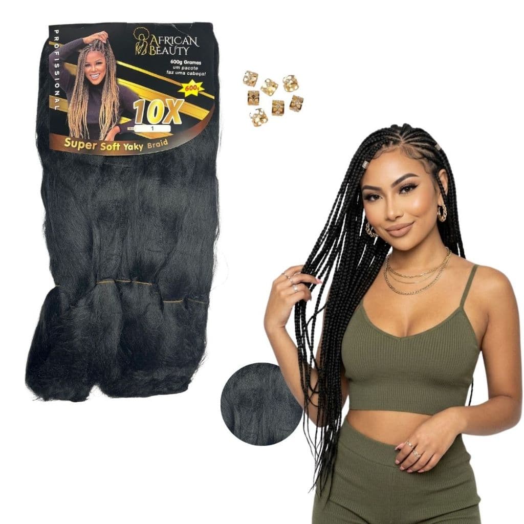 Cabelo Jumbo Premium African Beauty Fibra De Yaki Pacotão 600 Gramas