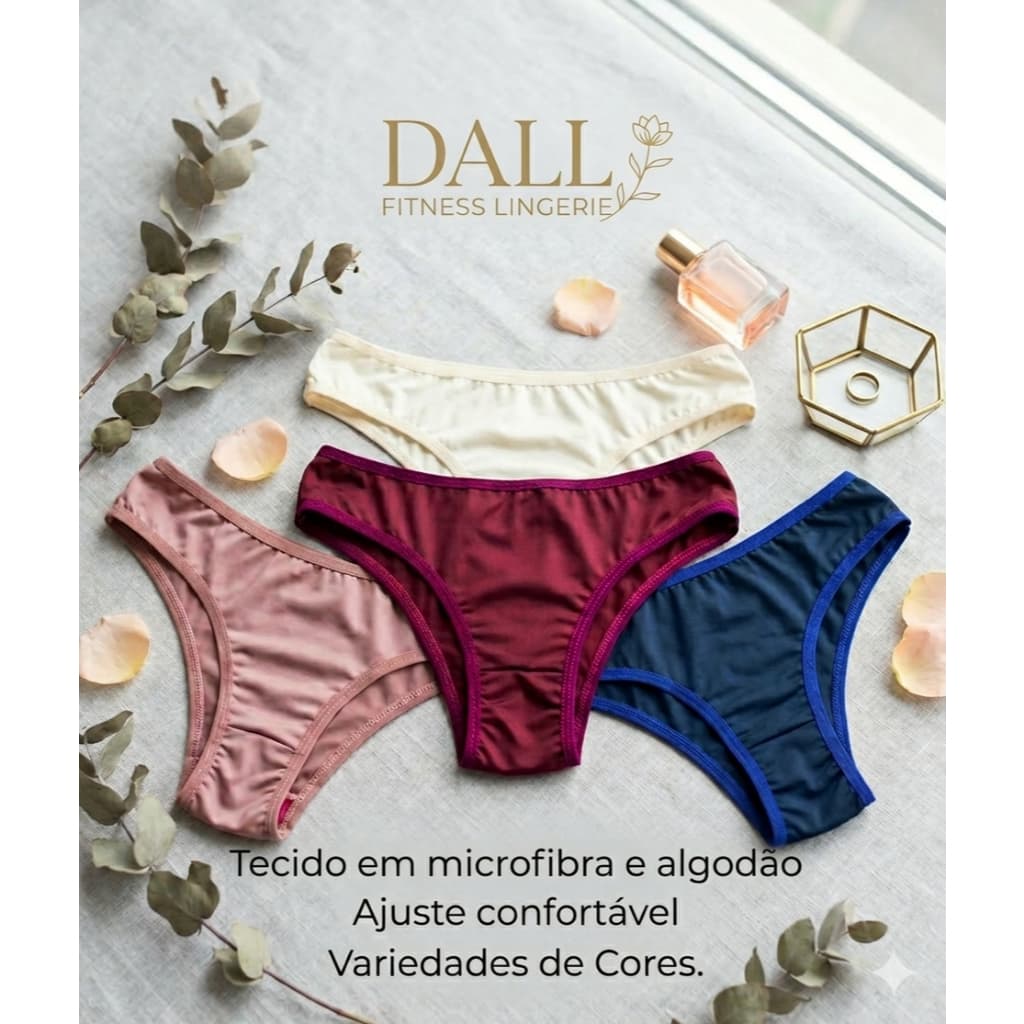 Kit 10 ou 5 Calcinha Feminina, Calcinhas tipo Tanga Adulto Micro Fibra do P ao G Cores Variadas