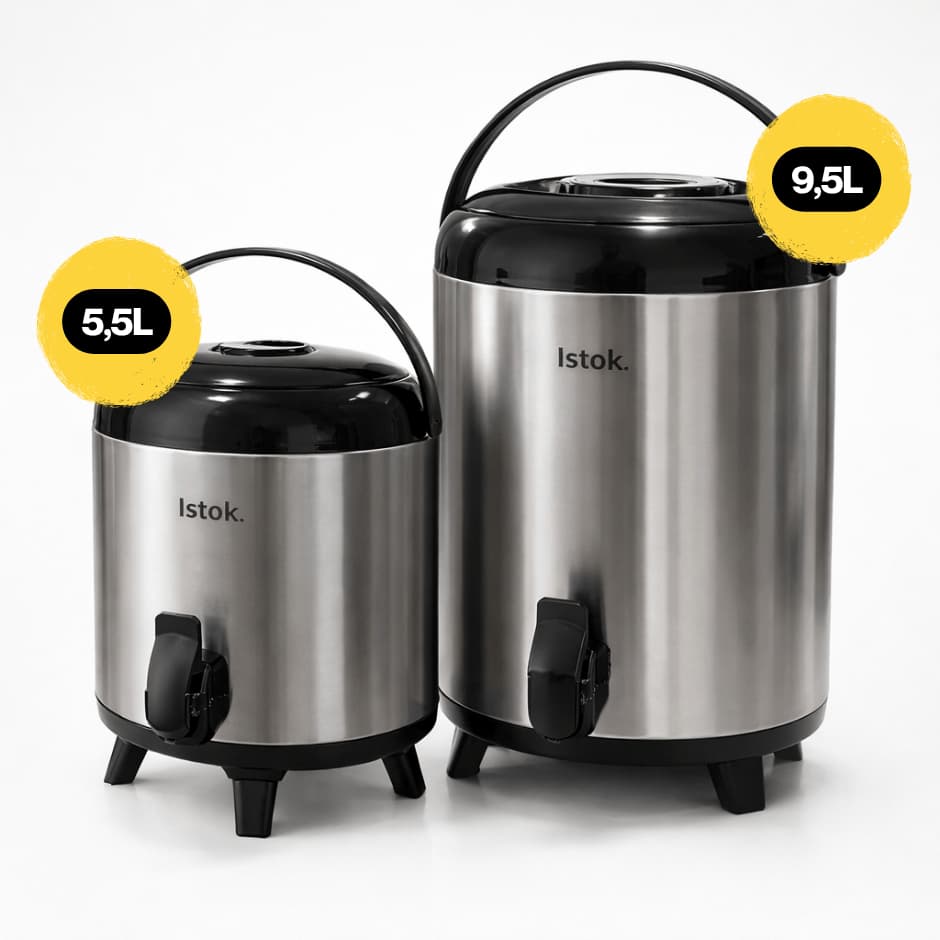 Botijão Térmico Garrafa Térmica Inox 5,5L 9,5L Com Torneira Mantém Quente Frio 6h Café Chá Eventos