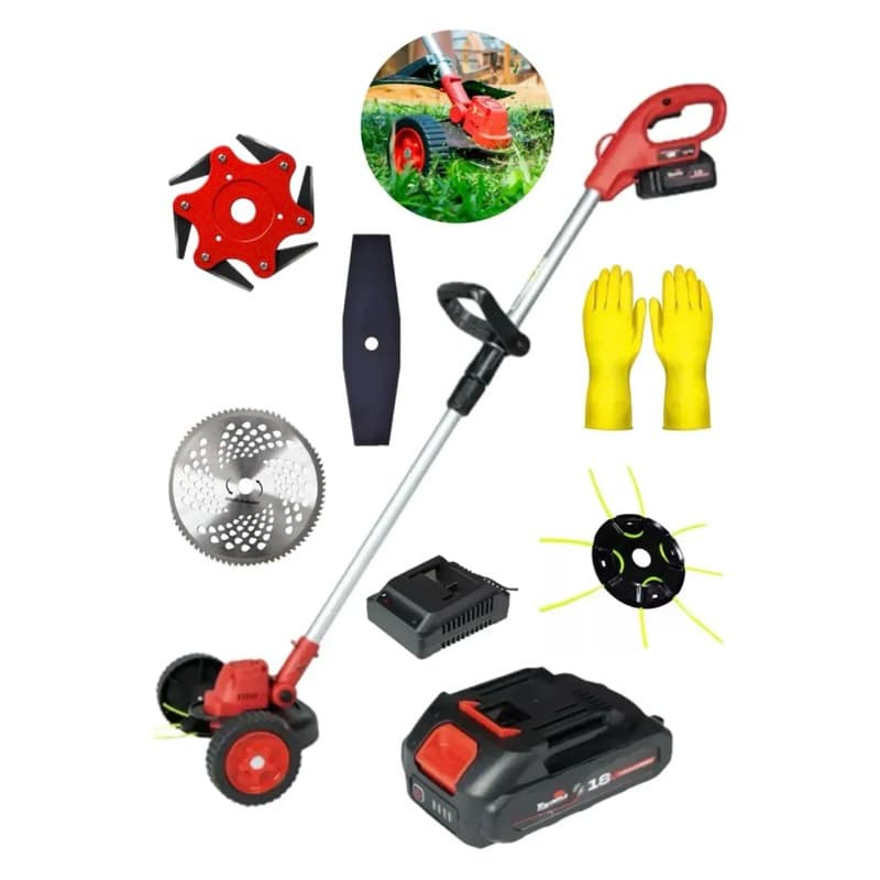 Aparador De Grama Toyama A Bateria 18v Com Rodinha + Laminas