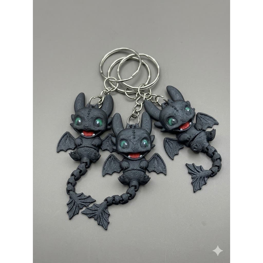 Kit Chaveiro Fúria da Noite Banguela Articulado Como Treinar Seu Dragão Geek Presente Colecionável