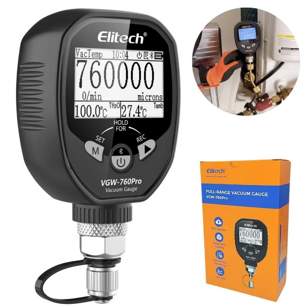Vacuômetro Digital Elitech Bluetooth Medidor Vácuo Ar Condicionado Vgw-760 Pro
