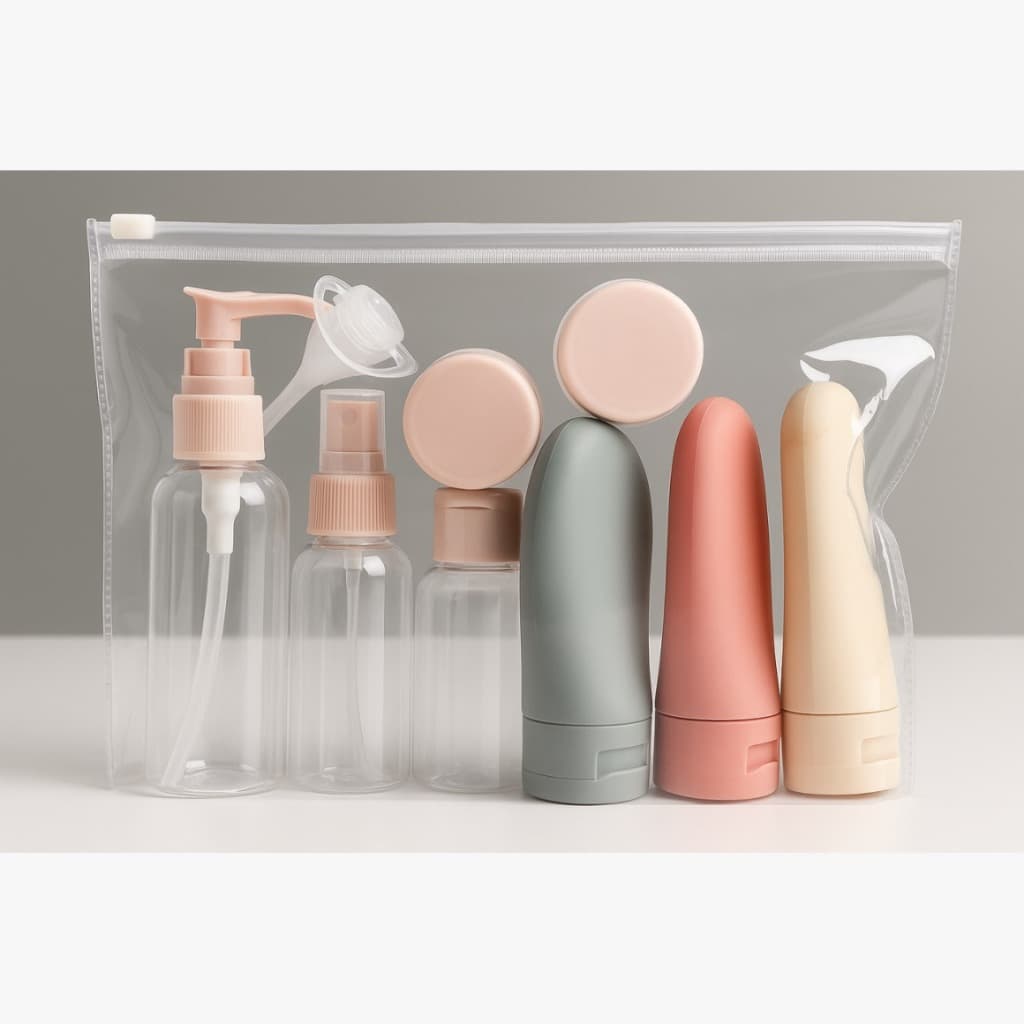 Kit De Viagem 11 Itens Frascos Potes Spray Cremes Cosméticos